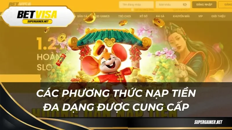 Nạp tiền Betvisa Các phương thức nạp tiền đa dạng được cung cấp